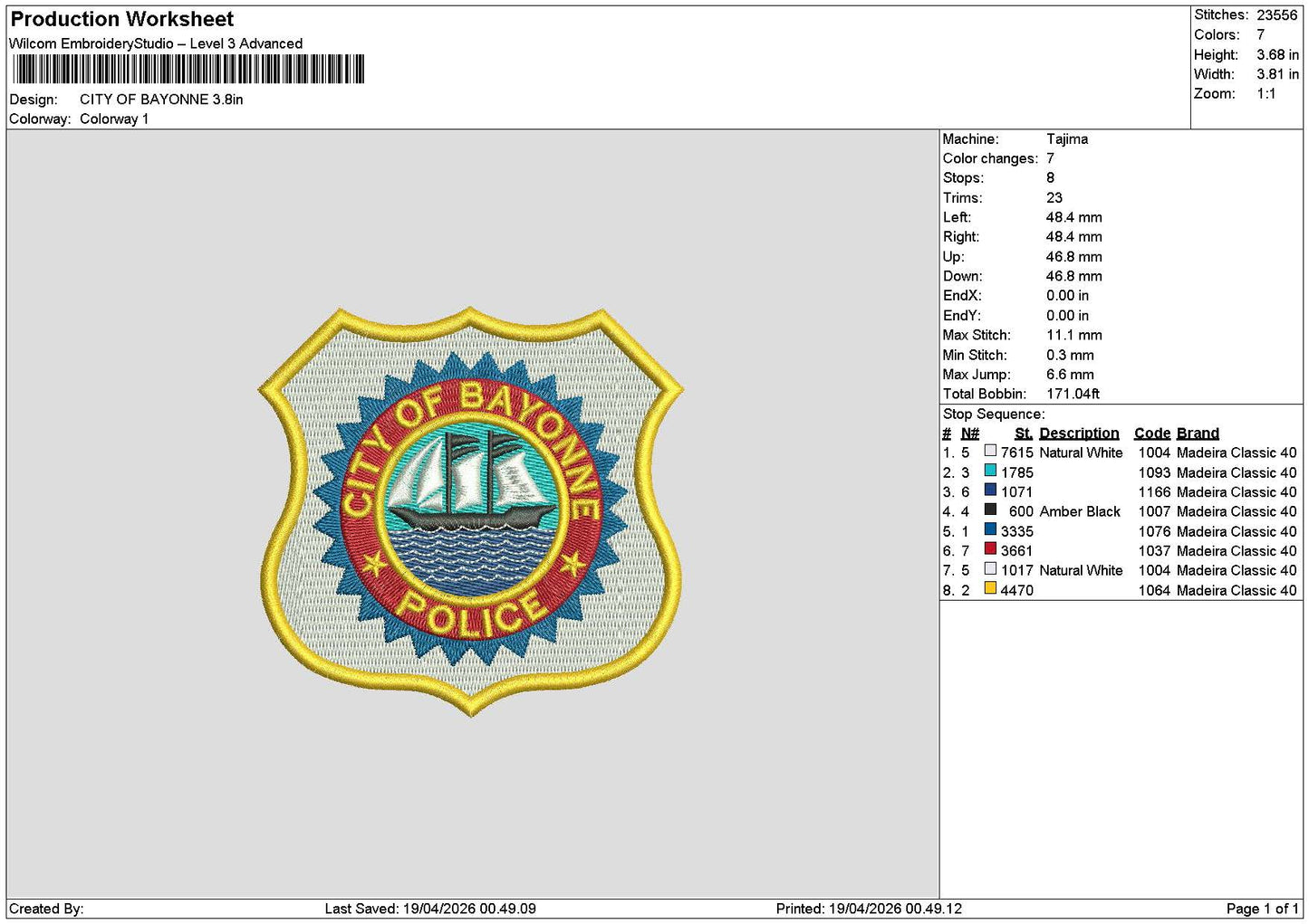 Bayonnetext Embroidery File 6 sizes