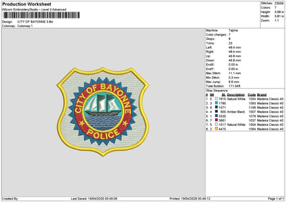 Bayonnetext Embroidery File 6 sizes