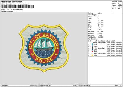 Bayonnetext Embroidery File 6 sizes