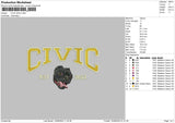 Civic Dog Embroidery File 6 sizes