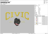 Civic Dog Embroidery File 6 sizes