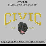 Civic Dog Embroidery File 6 sizes