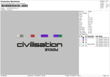 Civilisation Embroidery File 6 sizes