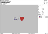Cj Heart Embroidery File 6 sizes
