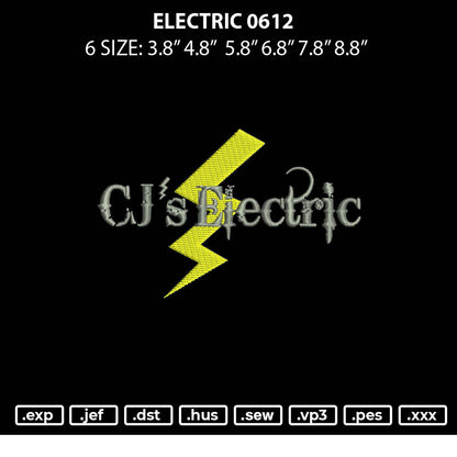 Electric 0612 Embroidery File 6 sizes