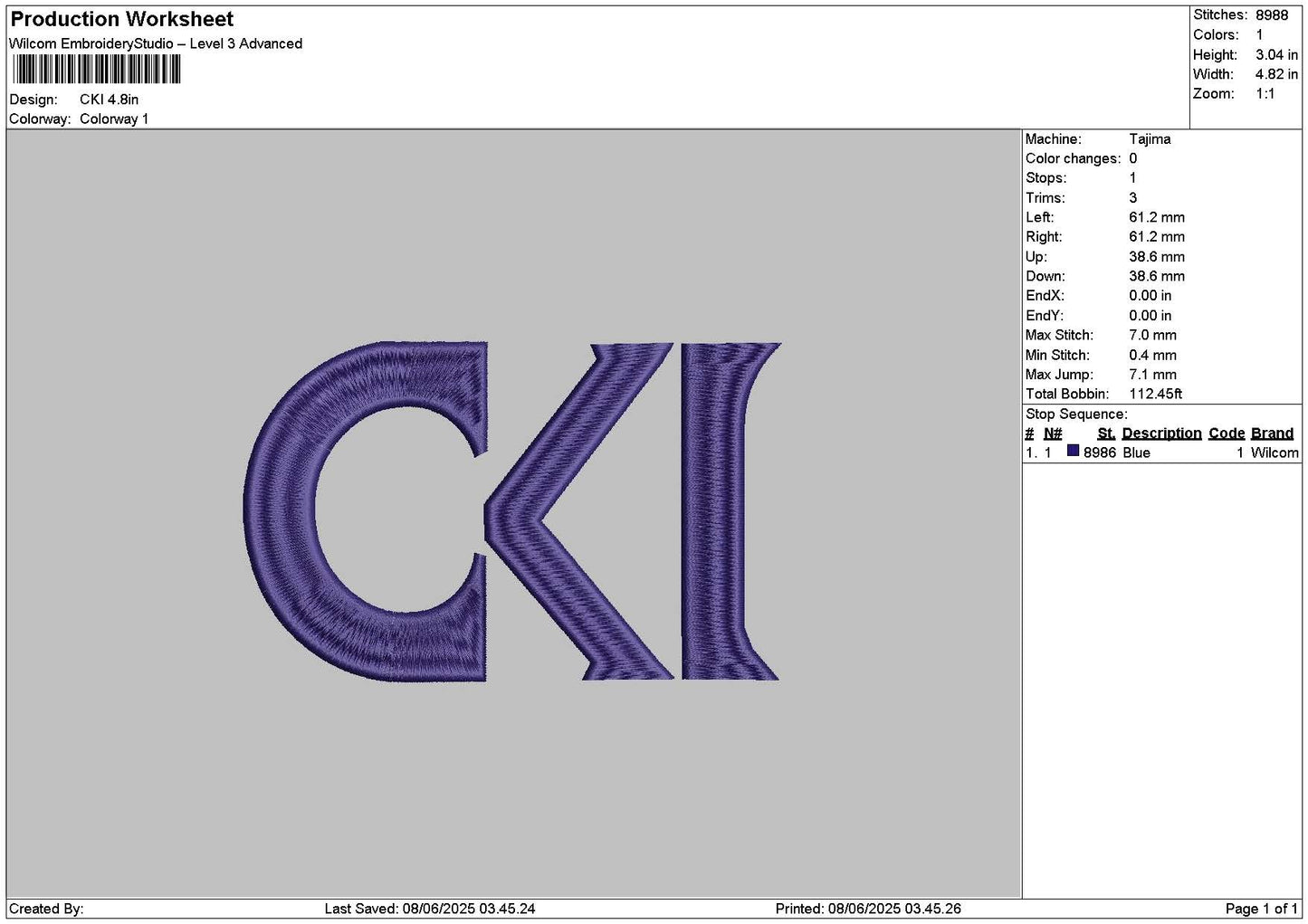 Ckitext Embroidery File 6 sizes