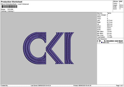 Ckitext Embroidery File 6 sizes