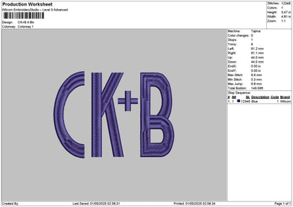 Ckbtext Embroidery File 6 sizes