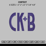 Ckbtext Embroidery File 6 sizes