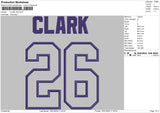 Clark Embroidery File 6 sizes