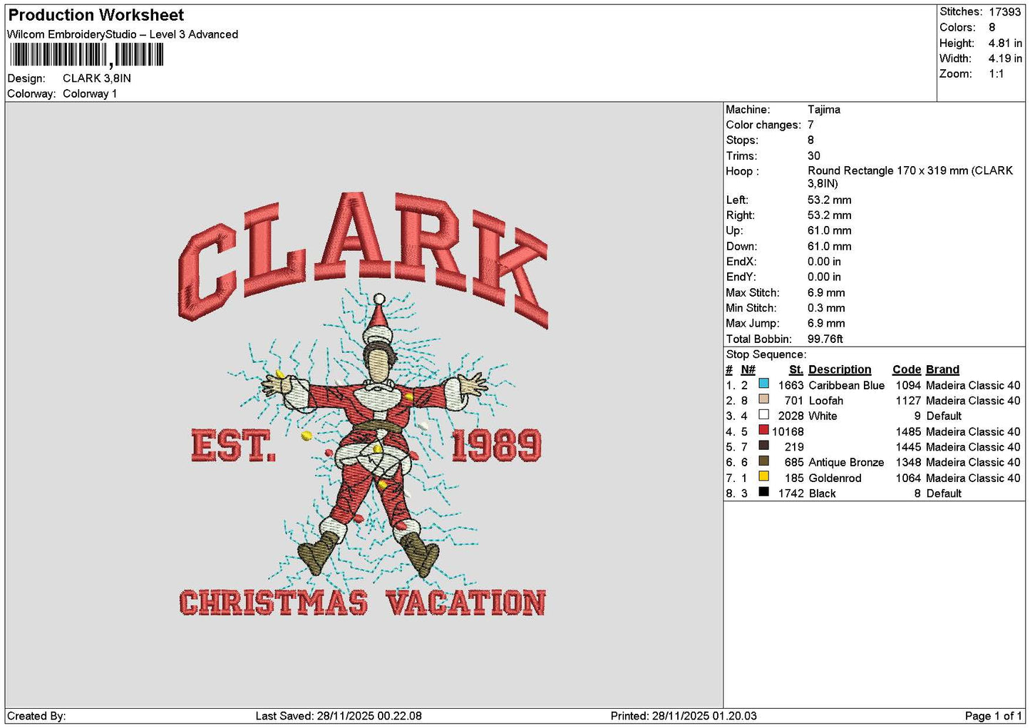 Vacationtext 2811 Embroidery File 6 sizes