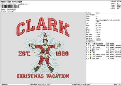 Vacationtext 2811 Embroidery File 6 sizes