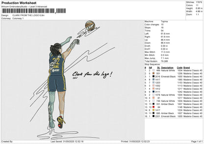 CLARK FROM THE LOGO Embroidery File 6 size