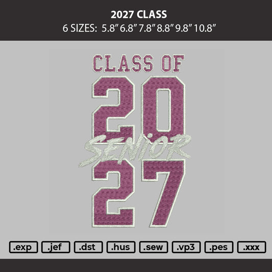 2027 Class Embroidery Machine Design File 6 sizes