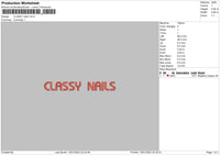 Classy Nails Embroidery File 4 size