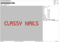 Classy Nails Embroidery File 4 size