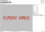 Classy Nails Embroidery File 4 size
