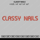 Classy Nails Embroidery File 4 size