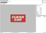 Clean Car Embroidery File 6 sizes