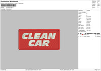 Clean Car Embroidery File 6 sizes