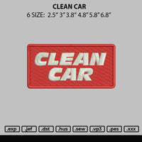 Clean Car Embroidery File 6 sizes