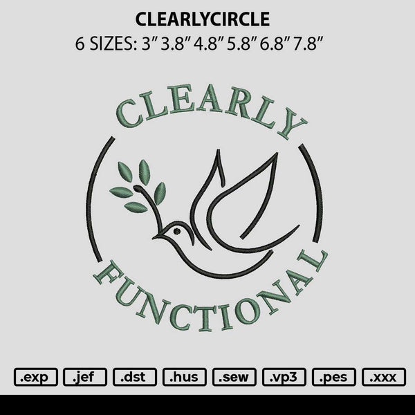 Clearlycircle Embroidery File 6 sizes