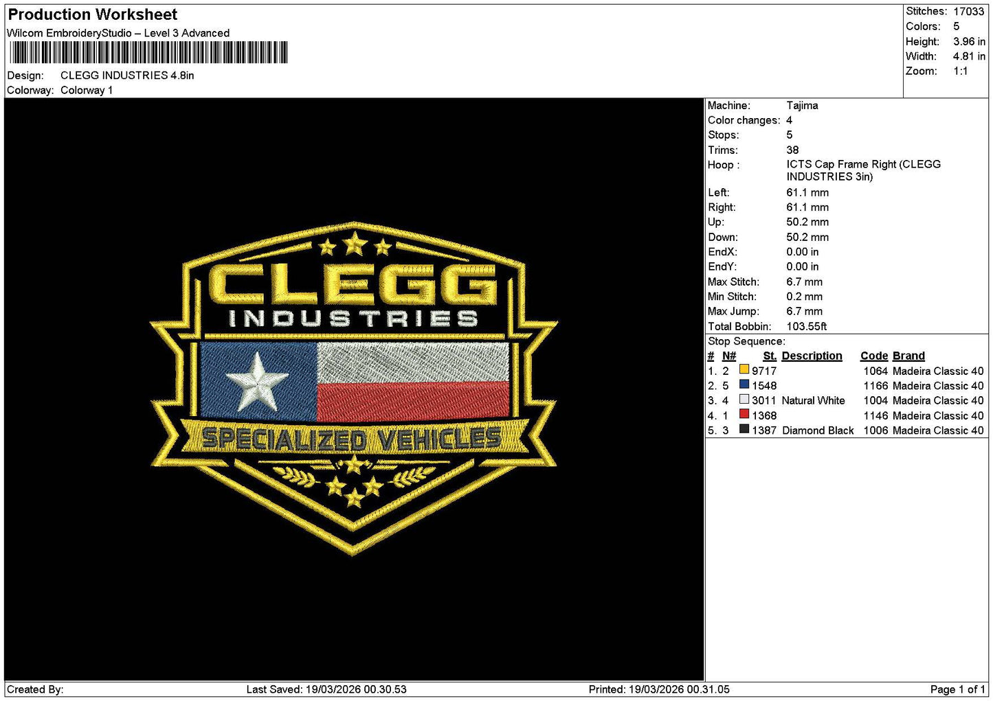 Cleggtext Embroidery File 6 sizes