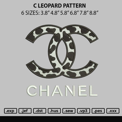 C Leopard Pattern Embroidery File 6 sizes