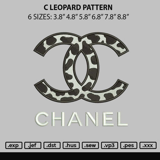 C Leopard Pattern Embroidery File 6 sizes