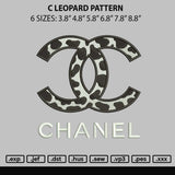 C Leopard Pattern Embroidery File 6 sizes