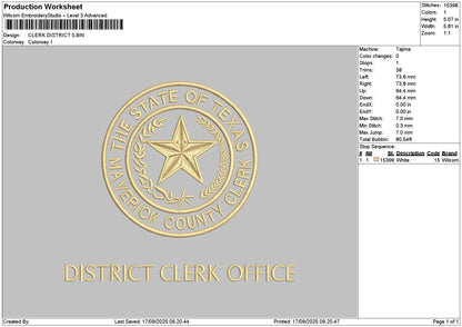 Clerktext Embroidery File 6 sizes