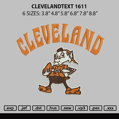 Clevelandtext Embroidery File 6 sizes