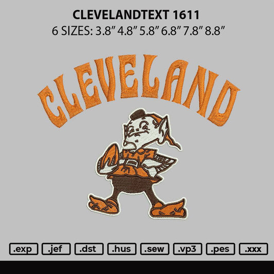 Clevelandtext Embroidery File 6 sizes