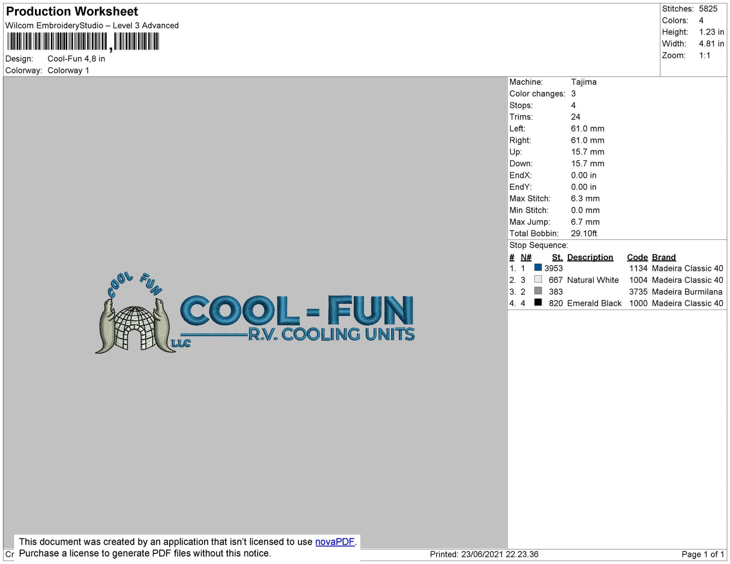 Cool Fun Embroidery File 4 size