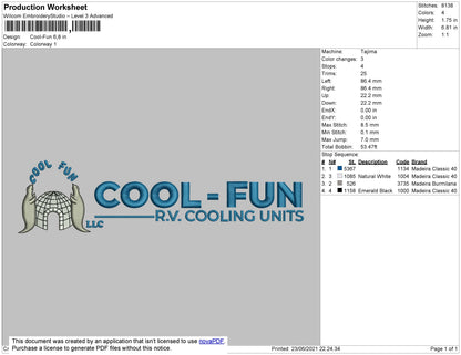 Cool Fun Embroidery File 4 size