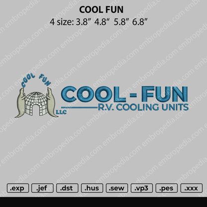 Cool Fun Embroidery File 4 size