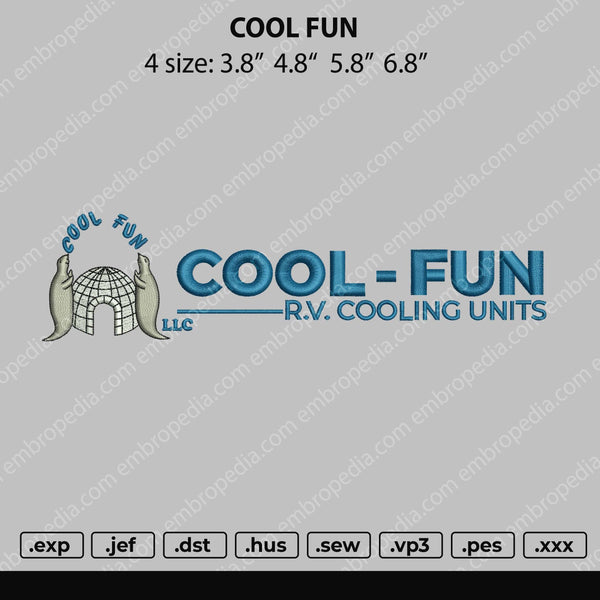 Cool Fun Embroidery File 4 size