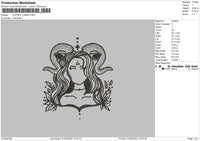 Clipart Lunar Embroidery File 4 size