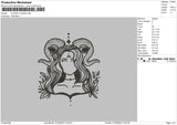 Clipart Lunar Embroidery File 4 size