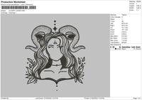 Clipart Lunar Embroidery File 4 size