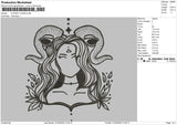Clipart Lunar Embroidery File 4 size
