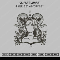 Clipart Lunar Embroidery File 4 size