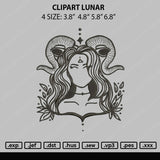 Clipart Lunar Embroidery File 4 size