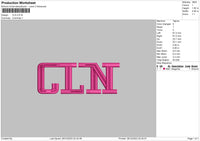 Cln Text Embroidery File 6 sizes