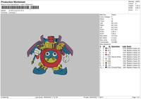 Clock Yu Gi Oh Embroidery File 4 size