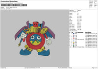 Clock Yu Gi Oh Embroidery File 4 size