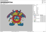 Clock Yu Gi Oh Embroidery File 4 size