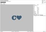 C love Embroidery File 4 size