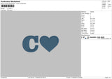 C love Embroidery File 4 size