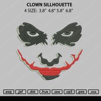 Clown Sillhouette Embroidery File 4 size